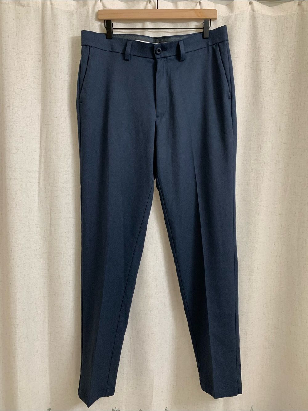 Haggar Cool Right Performance Flex Men's Navy Chino Trousers Slim Tailored Fit